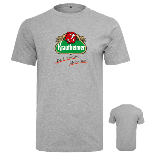 hellgraues T-Shirt mit Krautheimer Logo und Schriftzug