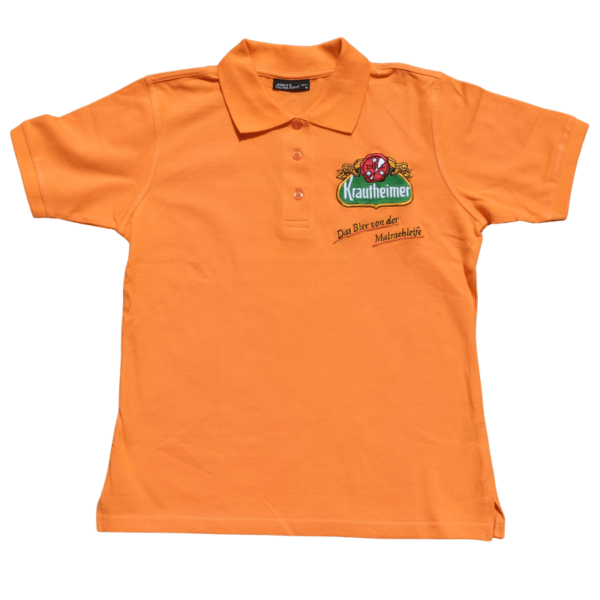 Poloshirt in orange mit Krautheimer Logo Stickerei