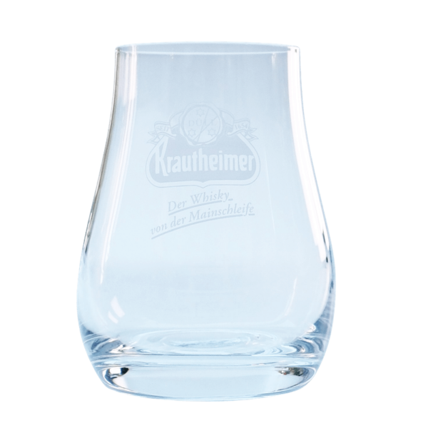 Krautheimer Whiskyglas mit Logo und Schriftzug. Perfekt für den Genuß der Krautheimer Whiskyspezialitäten.